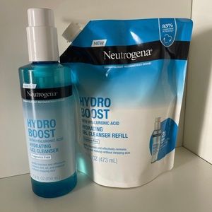 NEUTREGENA HYDROBOOST w/ HYALORANIC ACID HYDRATING GEL CLEANSER BOTTLE & REFILL